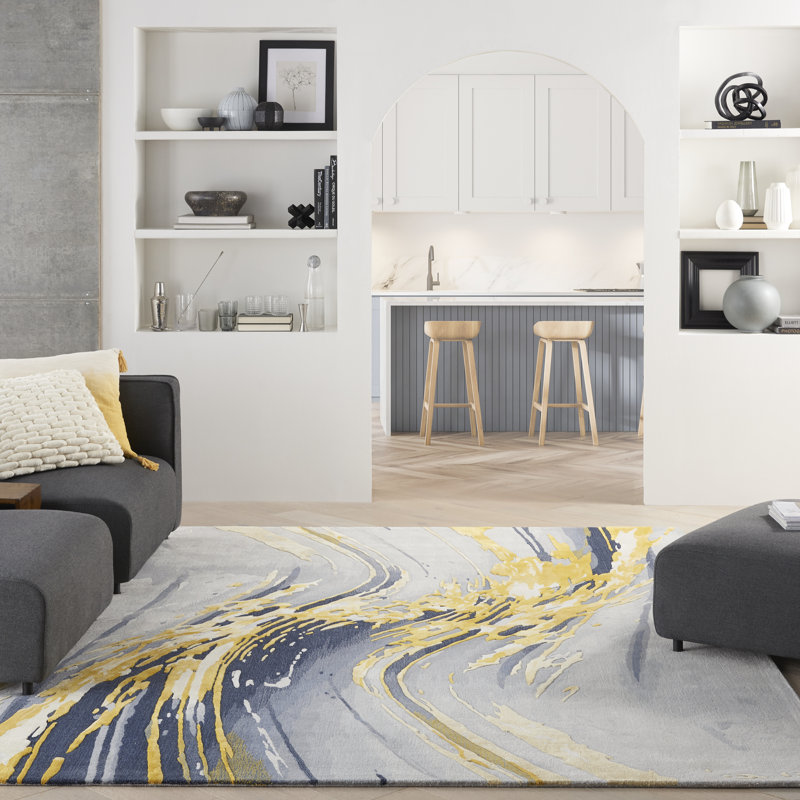 Chamarra Abstract Wool Hand Woven Area Rug, Rectangle 259 x 351cm