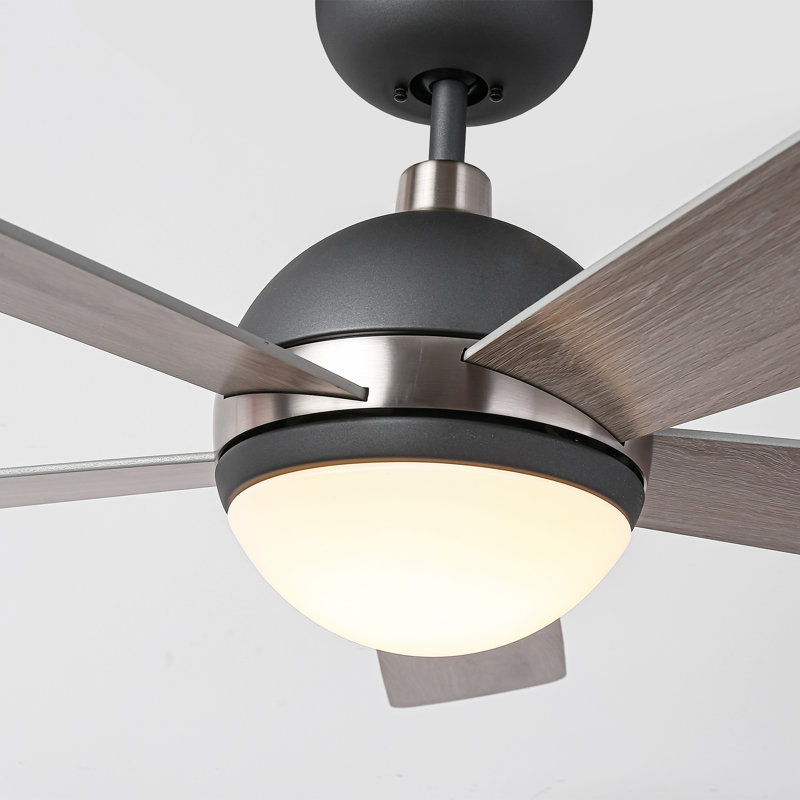Ventilateur de plafond standard à DEL à 5 pales 52 po avec télécommande et ensemble d'éclairage inclus Brandson