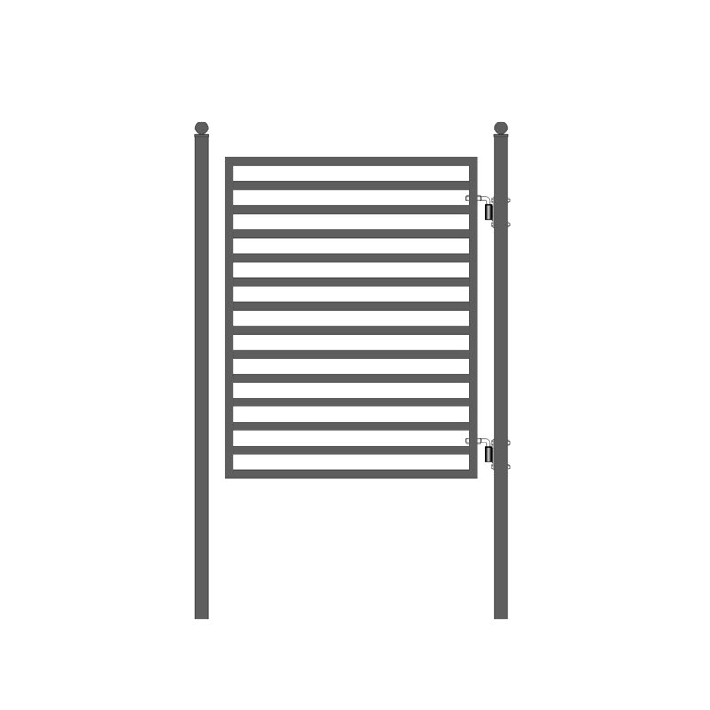 Milan Style Black Powder-Coated Steel Pedestrian Gate