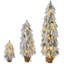 Ensemble de 3 sapins de Noël artificiels fins préilluminés (90 cm, 135 cm, 180 cm) avec lumières DEL multicolores (3 pi, 4,5 pi, 6 pi).