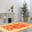 Tapis décoratif en laine rouge/crème de conception unique noué à la main New Age 2 pi 9 po x 4 pi 2 po