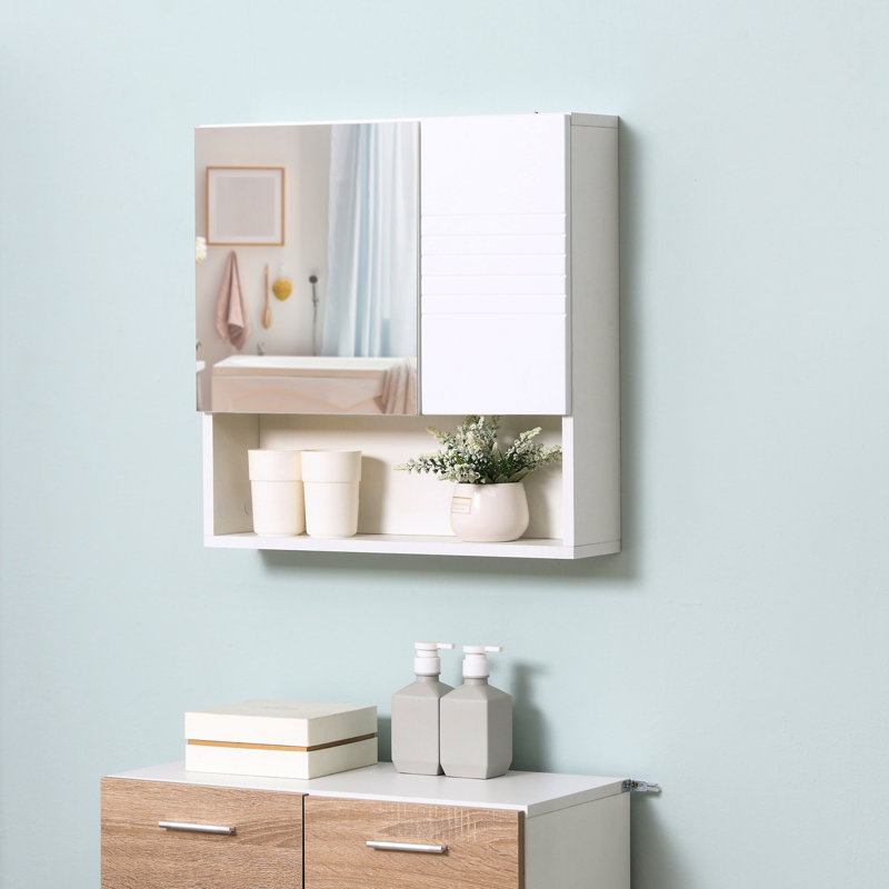 Isarael 540mm W 550mm H Surface Framed Medicine Cabinet Mirror 2 Adjustable