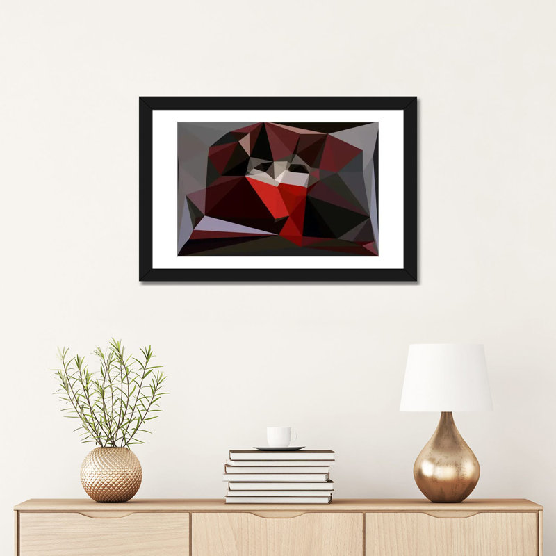 «The Mask», impression sur toile, H 16 po x l 24 po x P 1 po, Papier d'art encadré noir, Blanc
