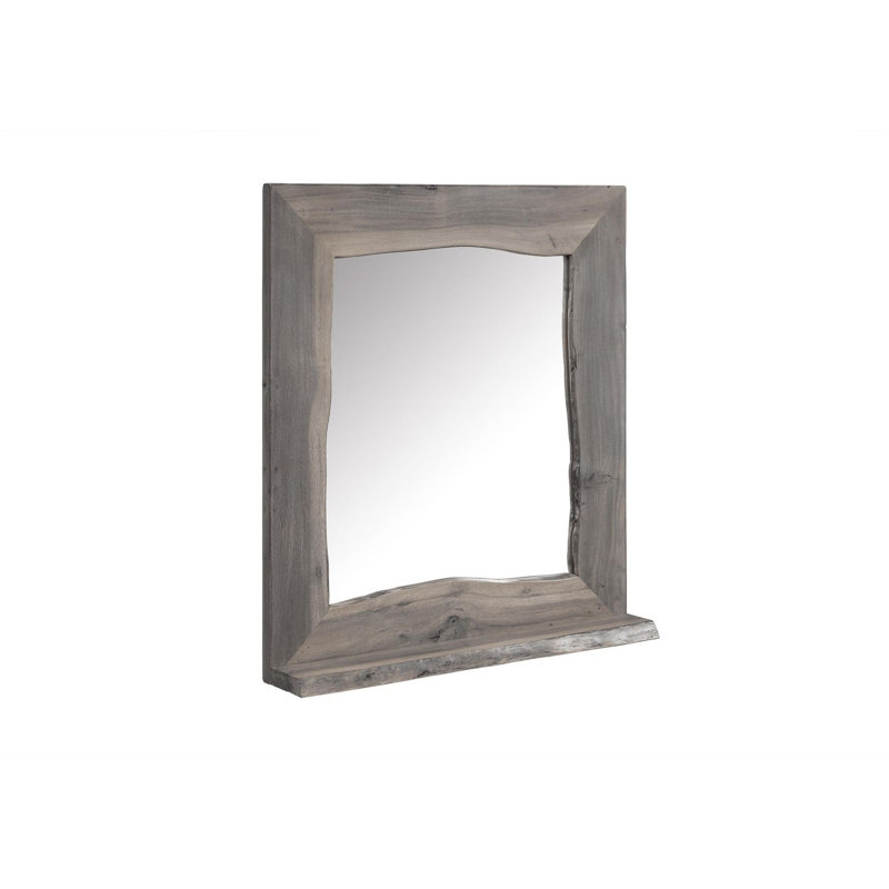 Pure Acacia Wood Wall Mirror, Grey