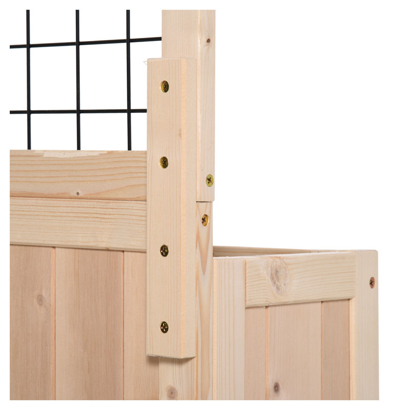 Lit de jardin surélevé à 3 niveaux avec treillis Outsunny, boîte à fleurs verticale en bois pour légumes et fleurs H 53 po