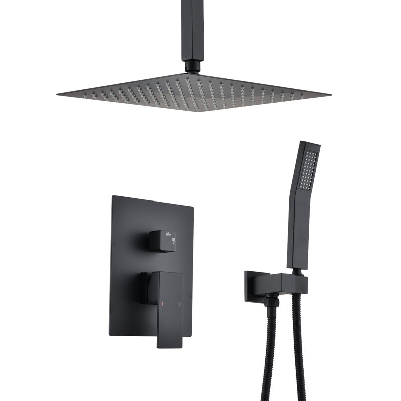 Douche de plafond - À main et 16 po - Rouille - Matériau, haute durabilité pour une expérience fiable,