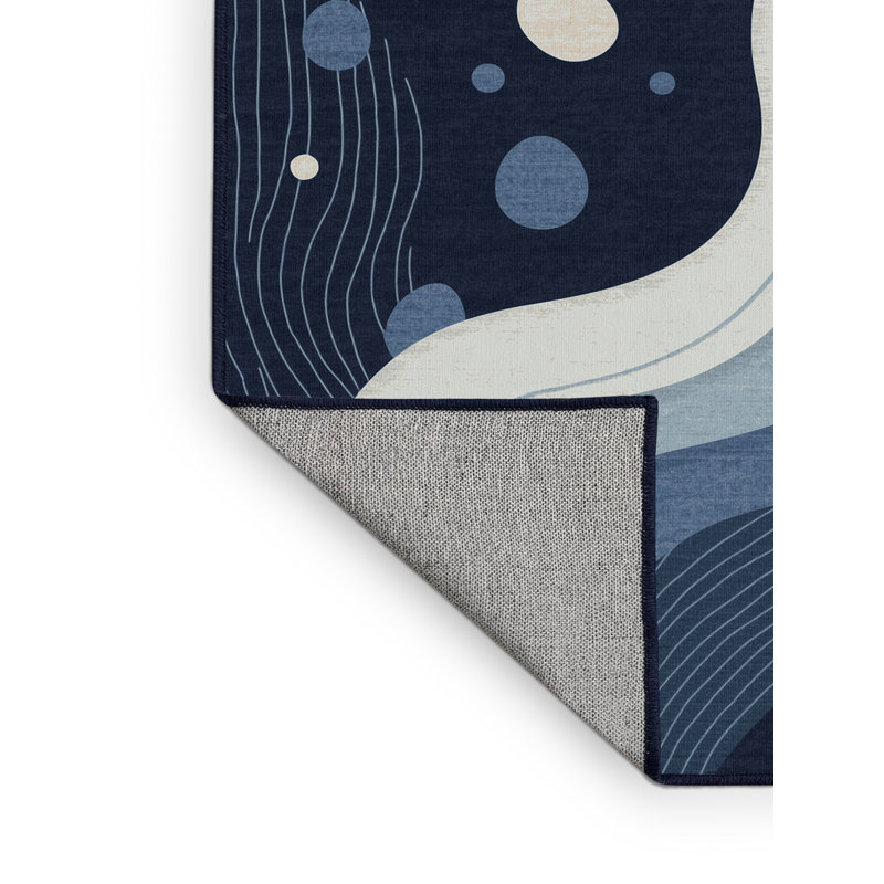 Tapis gris à motif œuf de Pâques Aedan, 8 x 12