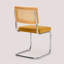 Chaise d'appoint en porte-à-faux avec dossier en rotin de canne et structure en acier-340965874