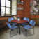 Kee Round Breakroom Table Top, 4 Zeng Stack Chairs