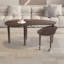 Table basse gigogne en bois massif et placage de bois brun, 47 po