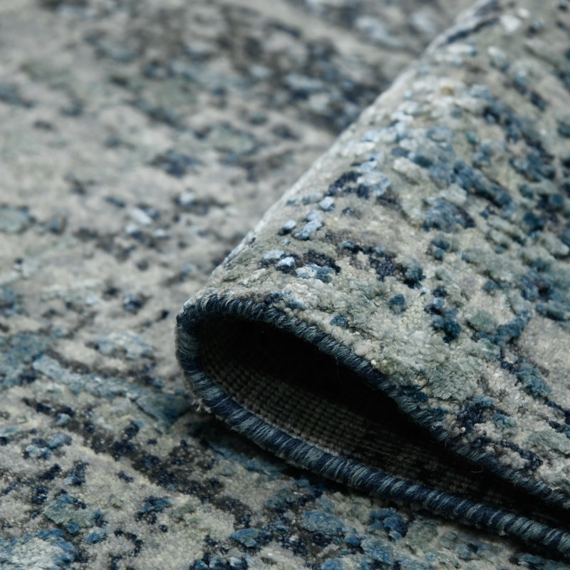 Mystique Abstract Area Rug in Blue, Rectangle 9' x 12'