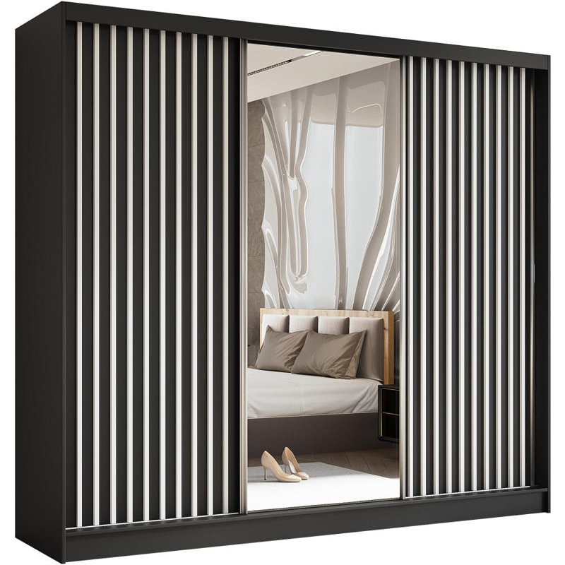 Brecklyn 3 Door Sliding Wardrobe, Black