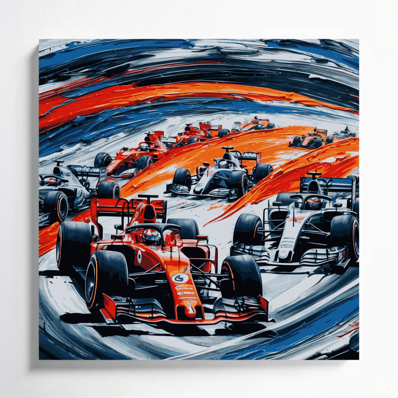 Art sportif sur toile gris, H 16 po x l 16 po