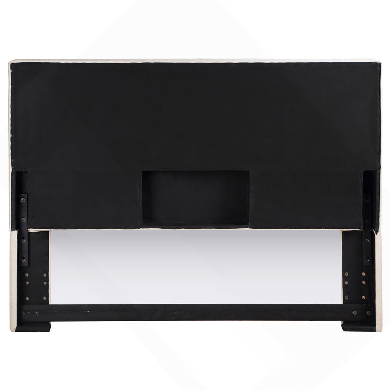 Sand Headboard With Soft Edges, Ivory, Full / Queen