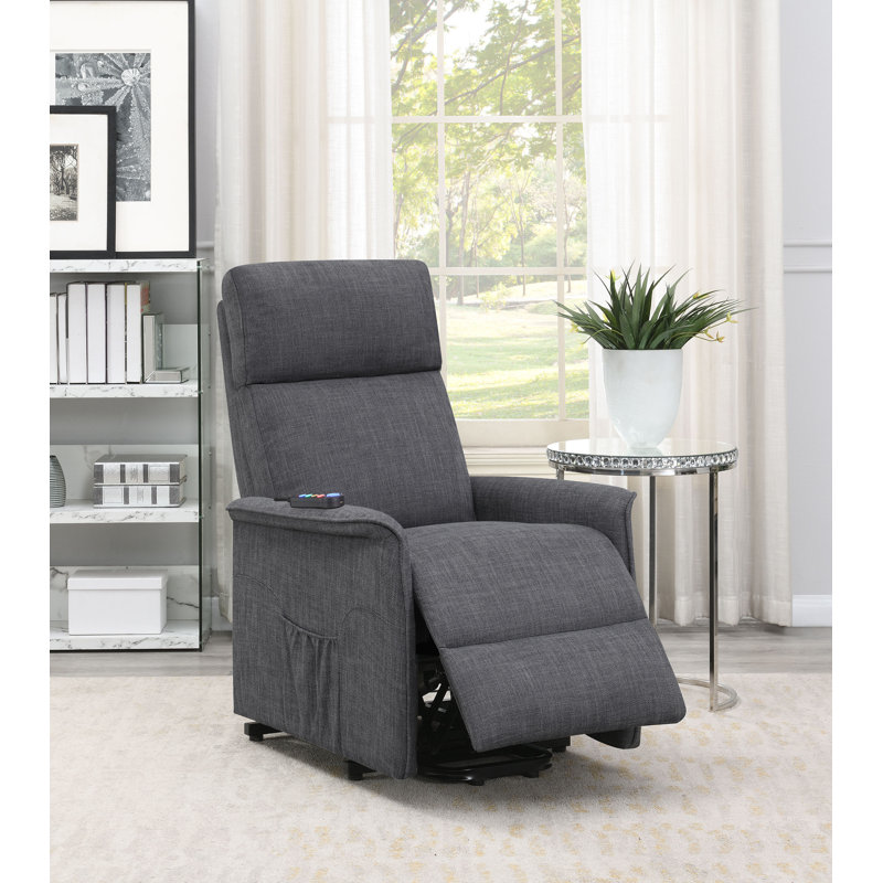 Fauteuil inclinable standard de 27,5 po Bernardsville, Mélange de polyester gris anthracite et gris anth