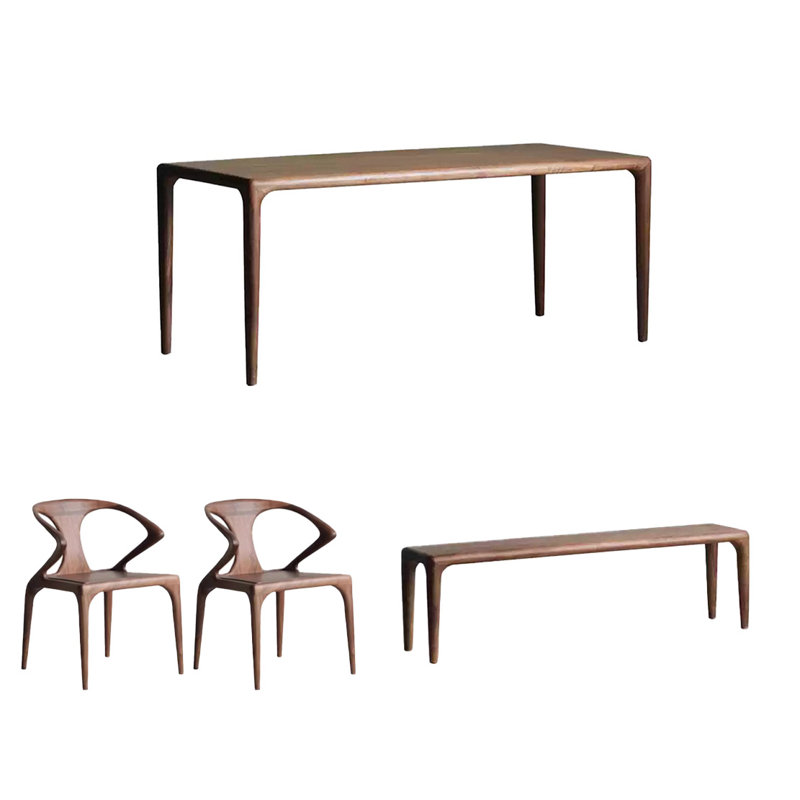 All solid wood multifunctional table set, 29.52"H x 62.99"L x 31.49"W