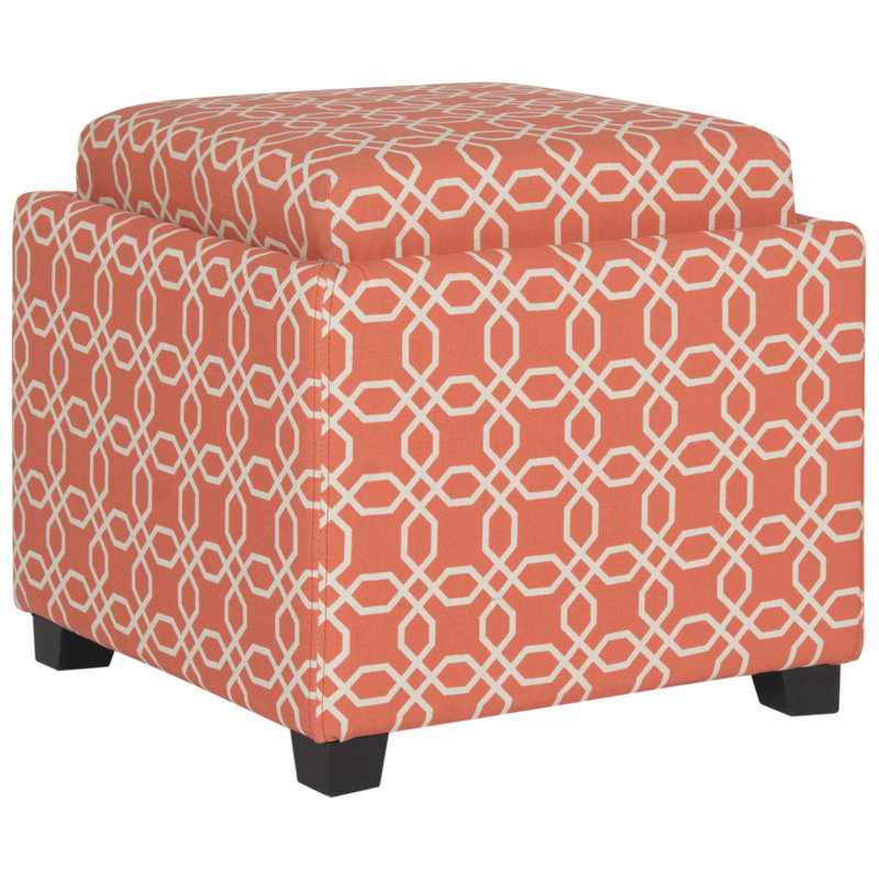 Sedat Upholstered Ottoman, Orange