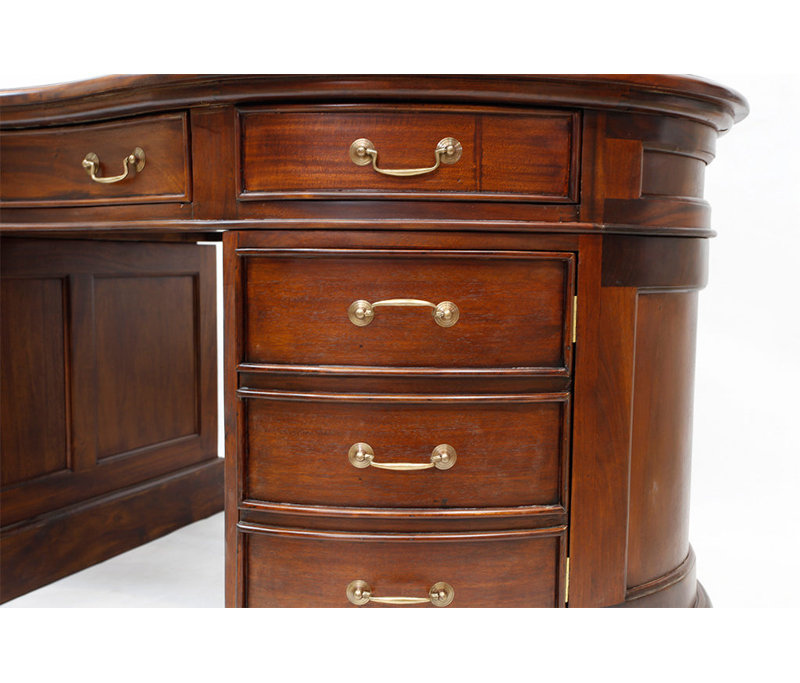 Legacy Mahogany Kidney Desk, Dark Brown