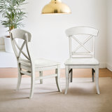 Cayci Harola 2 pcs Wood Dining Chair with Cross Back