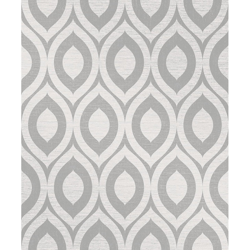 Rouleau de papier peint l 33 pi x l 20,5 po géométrique Hess, Gris