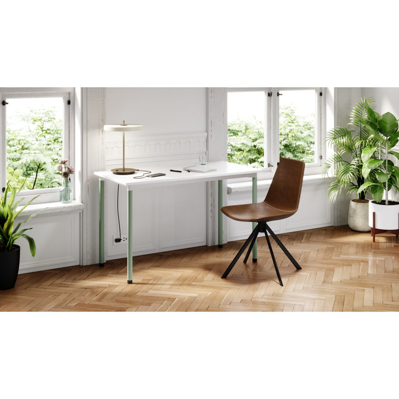 Bureau Spright, Blanc de designer, Vert sauge, Stationnaire