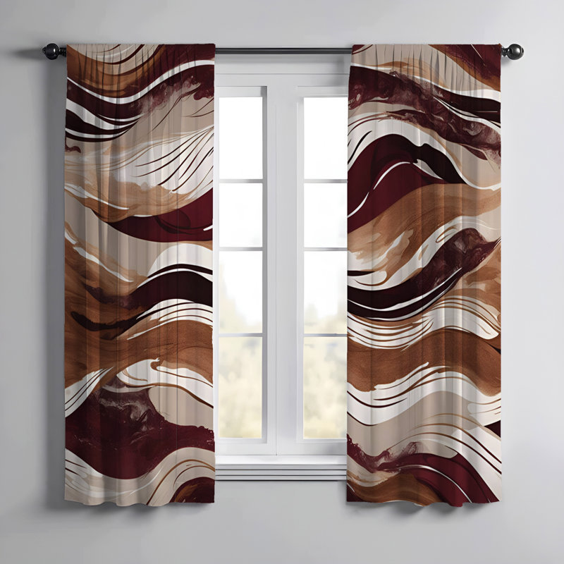 Paire de rideaux semi-transparents en polyester Durgy, L 20 po x L 52 po