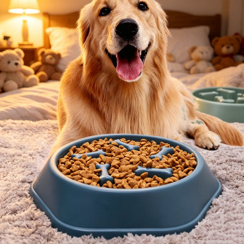 Bol anti-dérapant et antidérapant pour chiens de petite et moyenne taille, Bleu