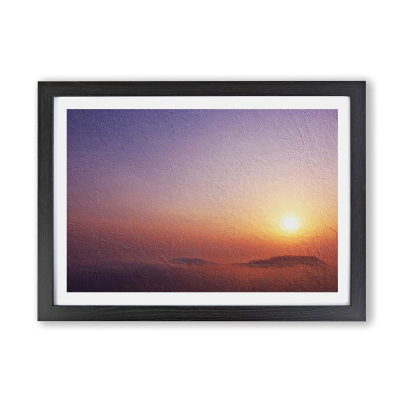 Sunrise above the Mountains - Framed Print, 33cm H x 45cm W x 2cm D, Black