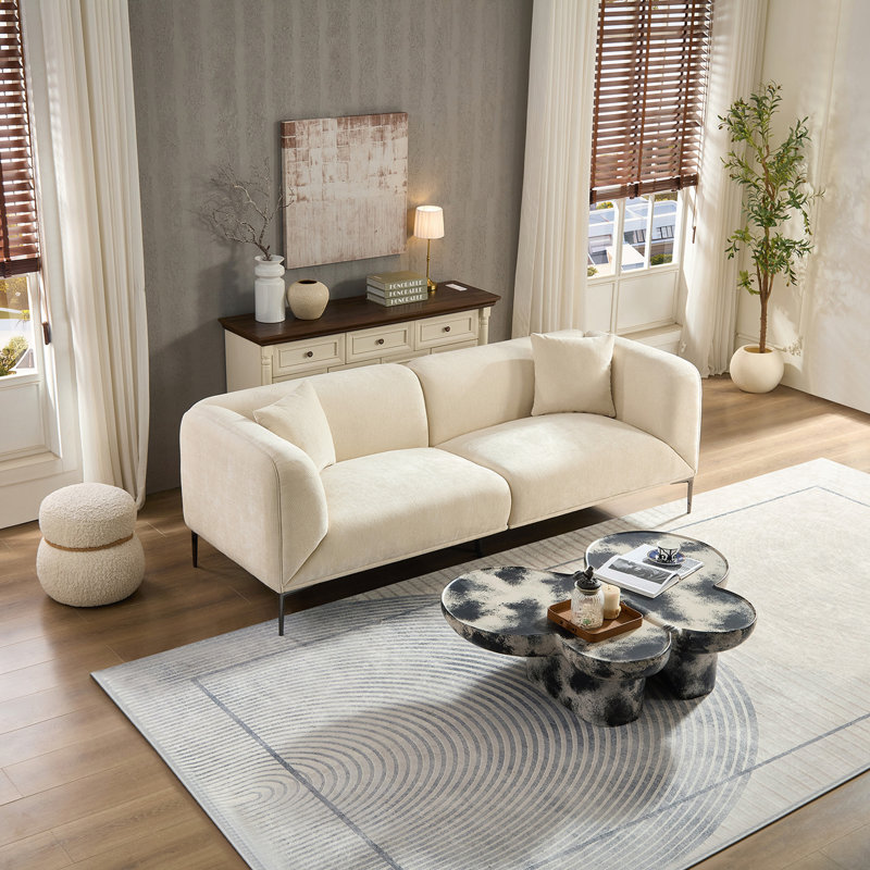Modern Sofa For Living Room Family Movie Nights & Reading Hours, Beige