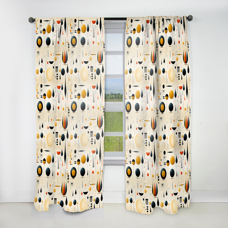 Mcm Graphic Artistry - Rideau Mid-Century - Velours obscurcissant - 1 panneau, L 52 po x L 120 po