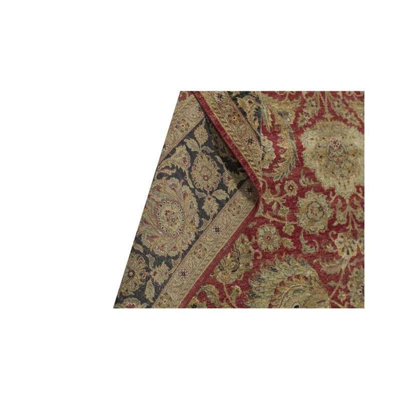 Tapis noir et rouge de haute qualité noué à la main