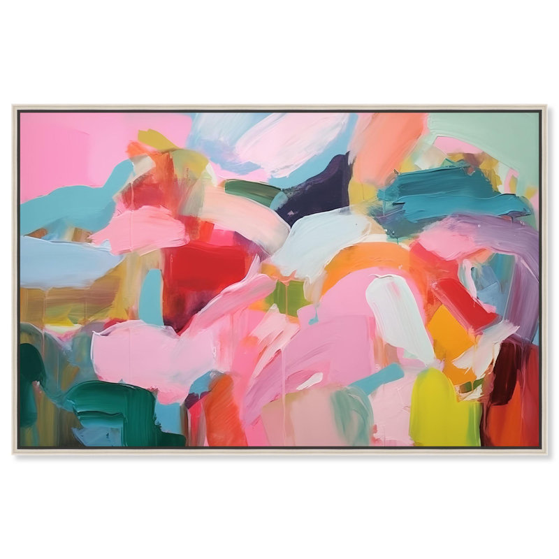 «Shimmering Essence II», toile abstraite par Art Remedy, Encadrement argenté, H 11 po x l 16 po x P 2 po