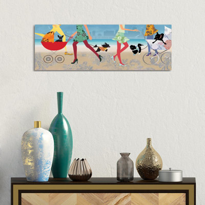 Stroller Dogs I 1 Piece Wrapped Canvas Panoramic Wall Art