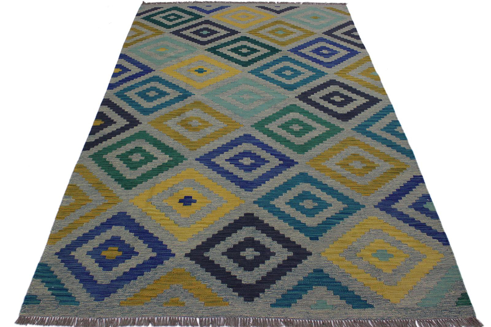 Isabelline Madee Geometric Handmade Rectangle 5'7" x 7'9" Wool Area Rug ...
