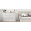 Commode moderne à motif ondulé avec 6 tiroirs spacieux en panneau de particules blanc pur, rangement polyvalent pour la chambre à coucher et les espaces de vie