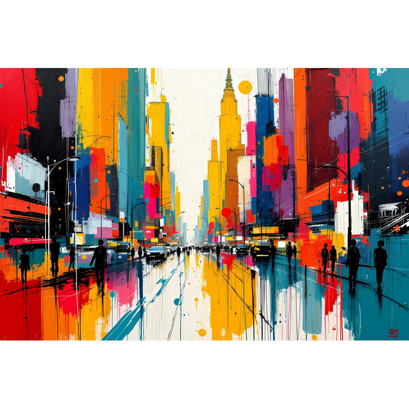 Neon Streets, 24" H x 36" W