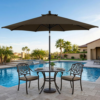 9 ft. Patio Umbrella with Auto-Tilt & Crank Lift – Double Vented Canopy, Wind-Resistant Ribs, UV/Water-Resistance