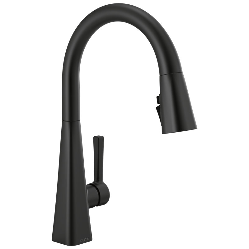 Lenta Pull Down Sprayer Kitchen Sink Faucet, Single Handle Kitchen Faucet, Matte Black