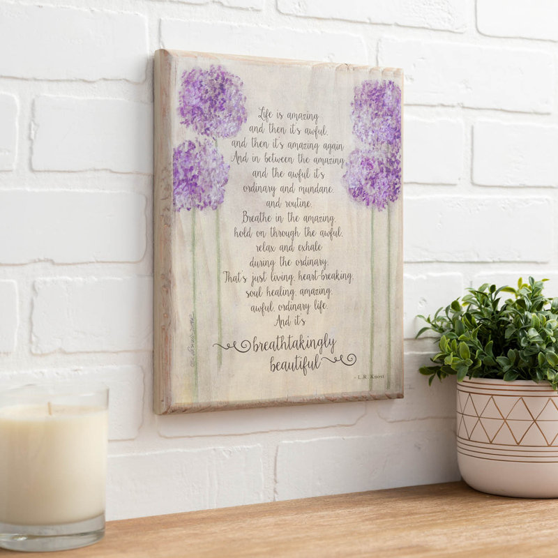 Plaque en bois à couper le souffle avec citation de L.R. Knost | Motivation et inspiration décoration intérieure | 9 po x 11 po
