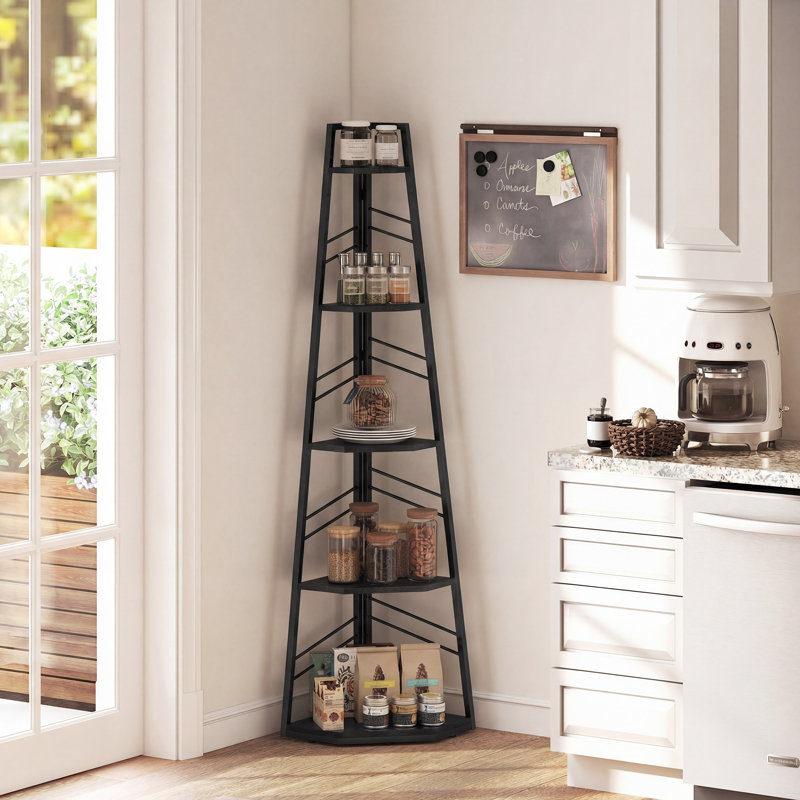 36.5cm W Metal Shelving Unit, Black