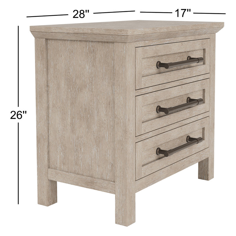 Walter Three Drawer Nightstand