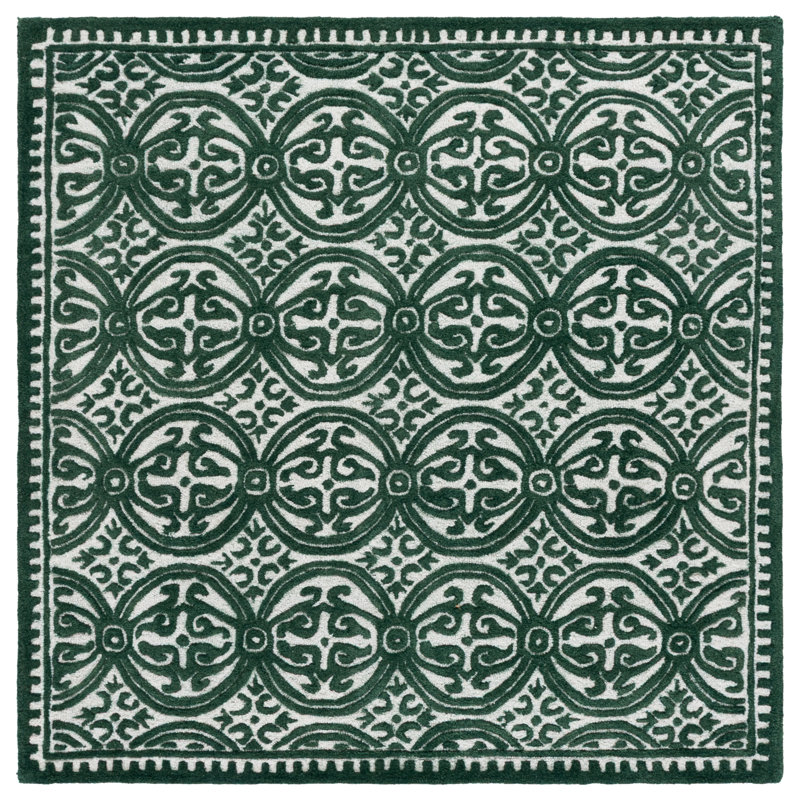 Cambridge 123 Hand Tufted Wool Geometric Rug, Square 6'