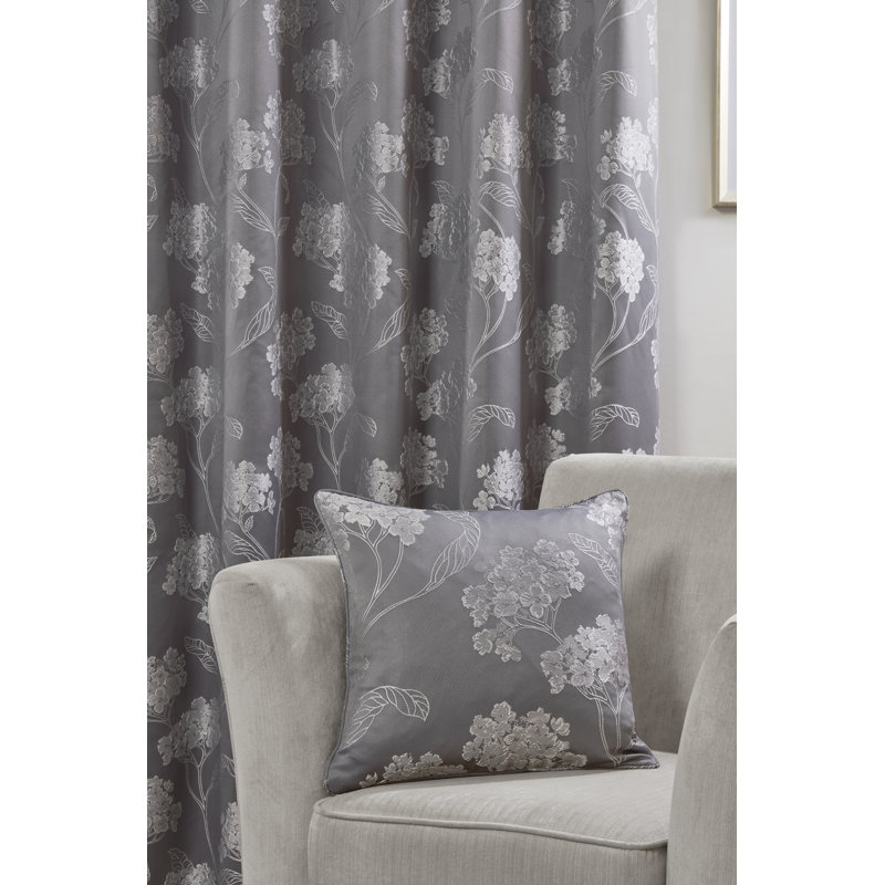 Blossom Floral Square Cushion Cover, Silver