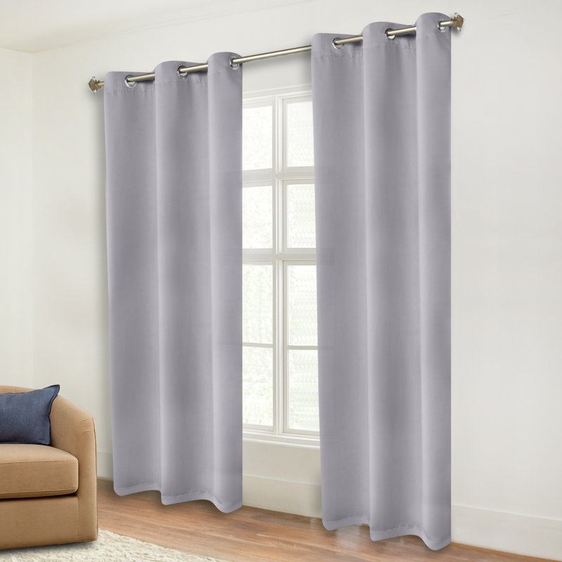 Paire de rideaux obscurcissant avec œillets Millendon, Argent, L 42 po x L 96 po