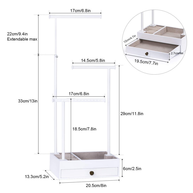 Jewelry Stand Latitude Run Finish: White