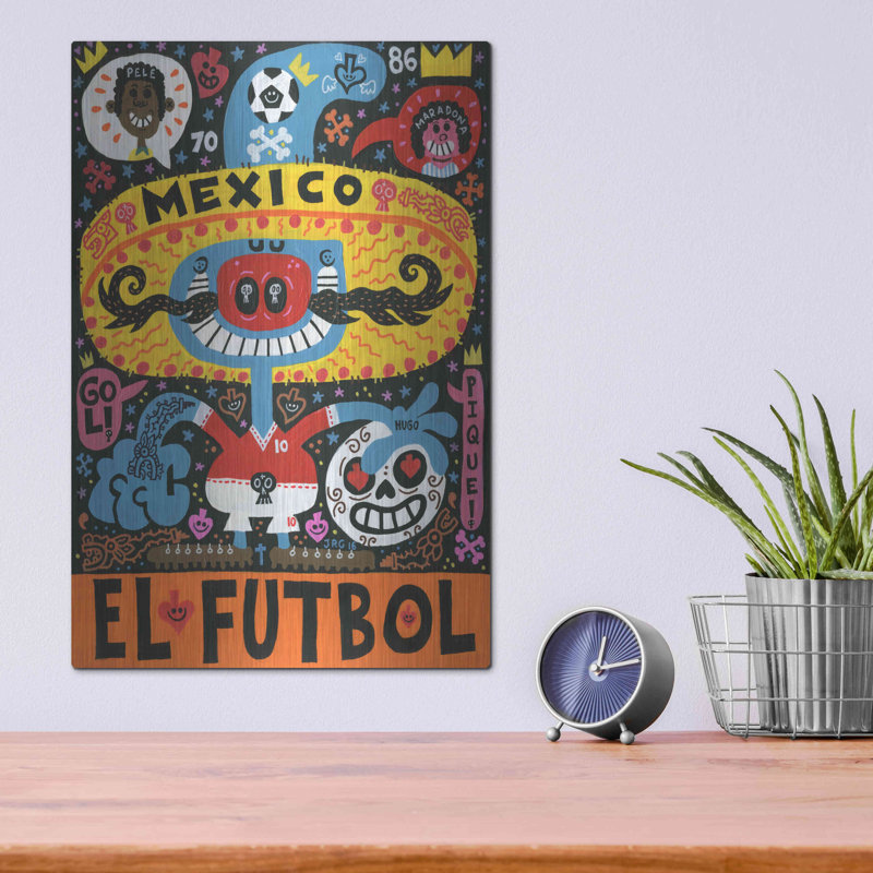 «La Mascota Del Mundial» par Jorge R. Gutierrez - impression sans cadre sur métal, H 16 po x l 12 po x P 0,13 po