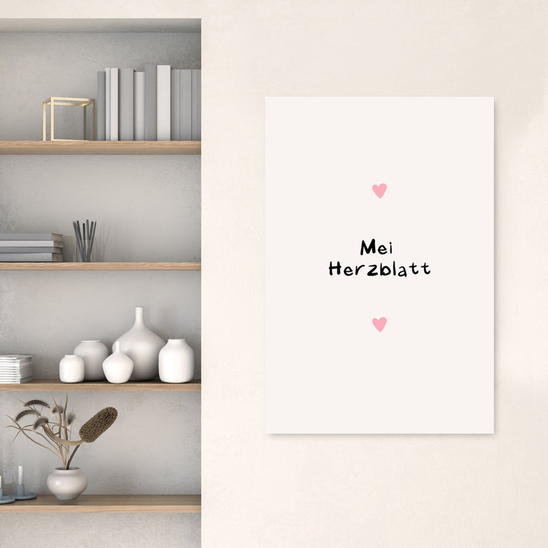«Mei Herzblatt Love Modern Modern», reproduction d'art murale, 48" H x 32" W