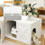 Multi - Purpose Cat Litter Box That Serves As A Side Table, White , 31.5" L X 20.9" W 19.7" H, Minimizes Odors Enclosure With Contemporary Design, Top Surface For Organizing Items