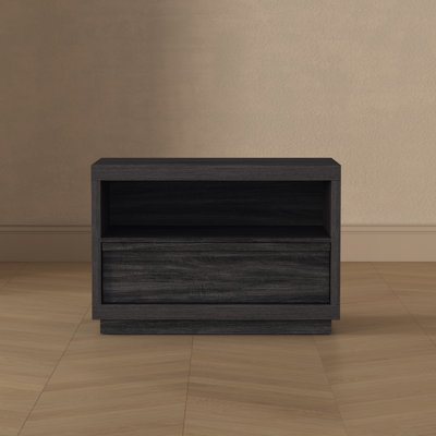 Table de chevet contemporaine à 1 tiroir de 32 po en gris anthracite Navis