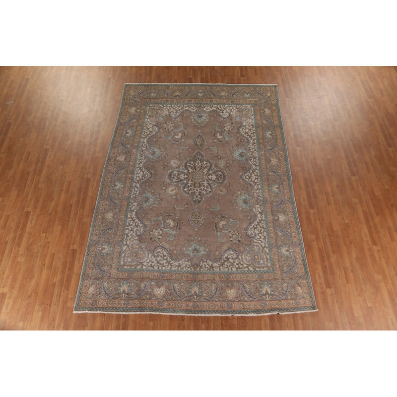 Tapis traditionnel brun surteint 8 x 12